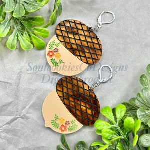Glowforge Fall Cottagecore Acorn Acrylic Earrings File Digital Download SVG