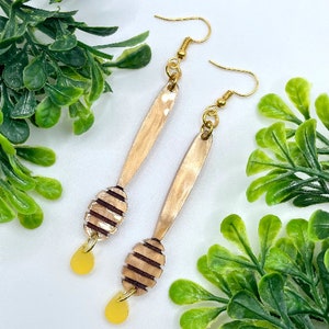 Glowforge Laser Honey Stirrer  Acrylic Earrings File Digital Download SVG