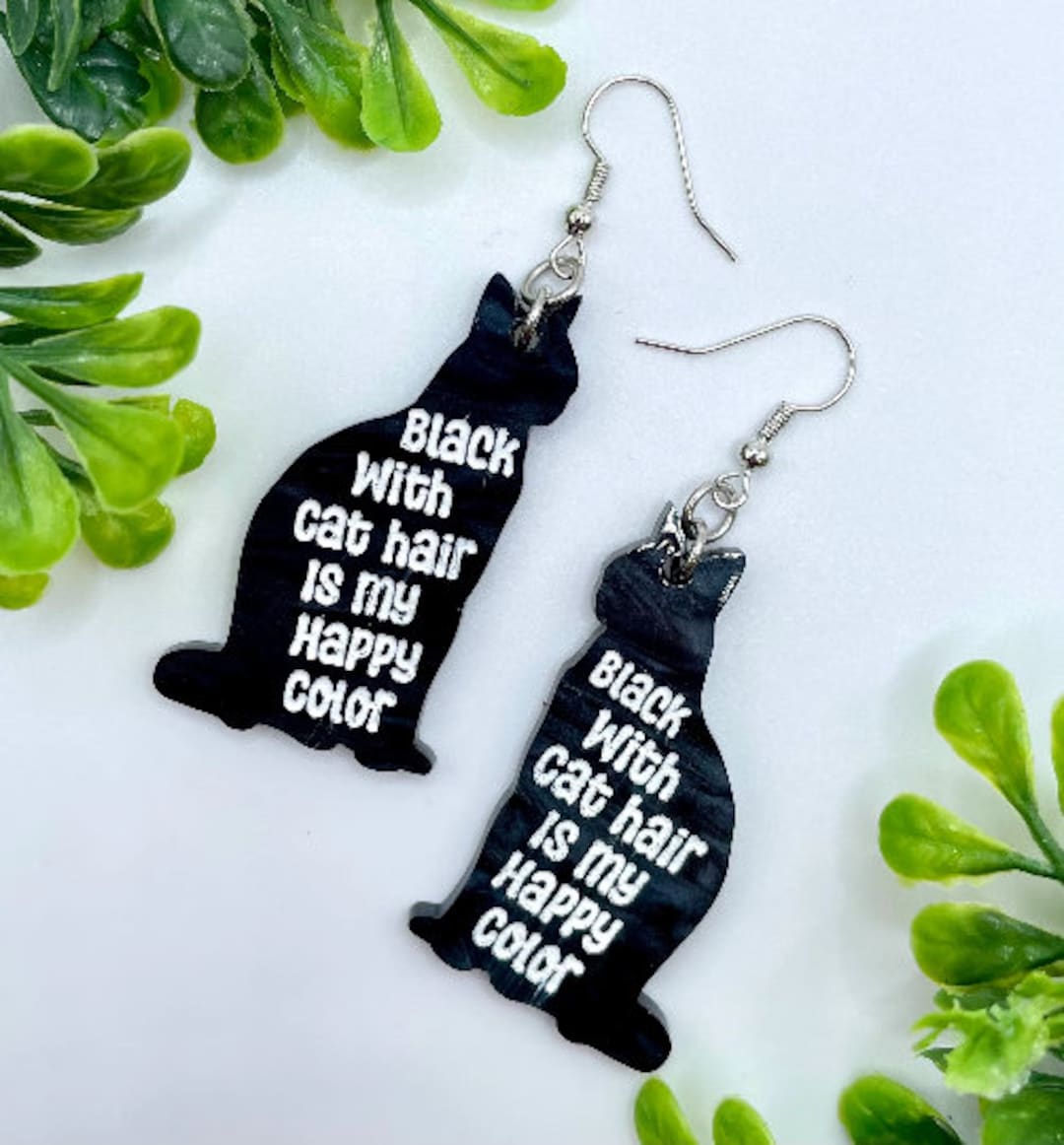 Laser Black Cat Acrylic Earrings File Digital Download SVG Etsy