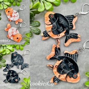 Goldfish Acrylic Earrings File Digital Download SVG PNG PDF