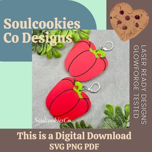 Farmer&#39;s Market Bell Pepper Multi Layer Acrylic Earrings File Digital Download SVG