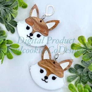 Laser Glowforge, amis de la forêt, renard, boucles d'oreilles acryliques multicouches, fichier SVG en téléchargement numérique