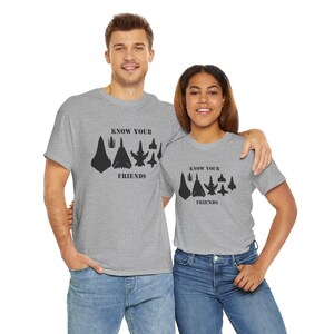 G.I. Joe Inspired &quot;Know Your Friends&quot; Aircraft Silhouette - Men Women Heavy Cotton Classic Retro Tee Shirt, Tshirt Multiple Colors