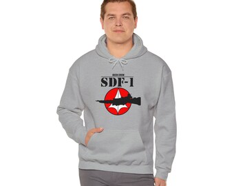 Robotech Inspired SDF-1 "Deck Crew Hoodie" Men Women Classic Retro Hoodie Sweatshirt Pullover Multiple Colors