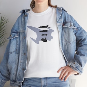 Battle of the Planets / G-Force / Gatchaman geïnspireerde silhouetten mannen vrouwen zwaar katoen klassiek retro T-shirt, T-shirt meerdere kleuren