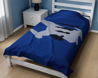 Battle of the Planets / G-Force / Gatchaman inspired Silhouttes Velveteen Plush Blanket