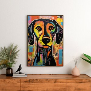 Textured Painting Dog Print, Dog wall print, Animal poster, Cool Print, Pet Lover Wall Art, Dog Mom Wall Decor, Printable Pet Poster Digital