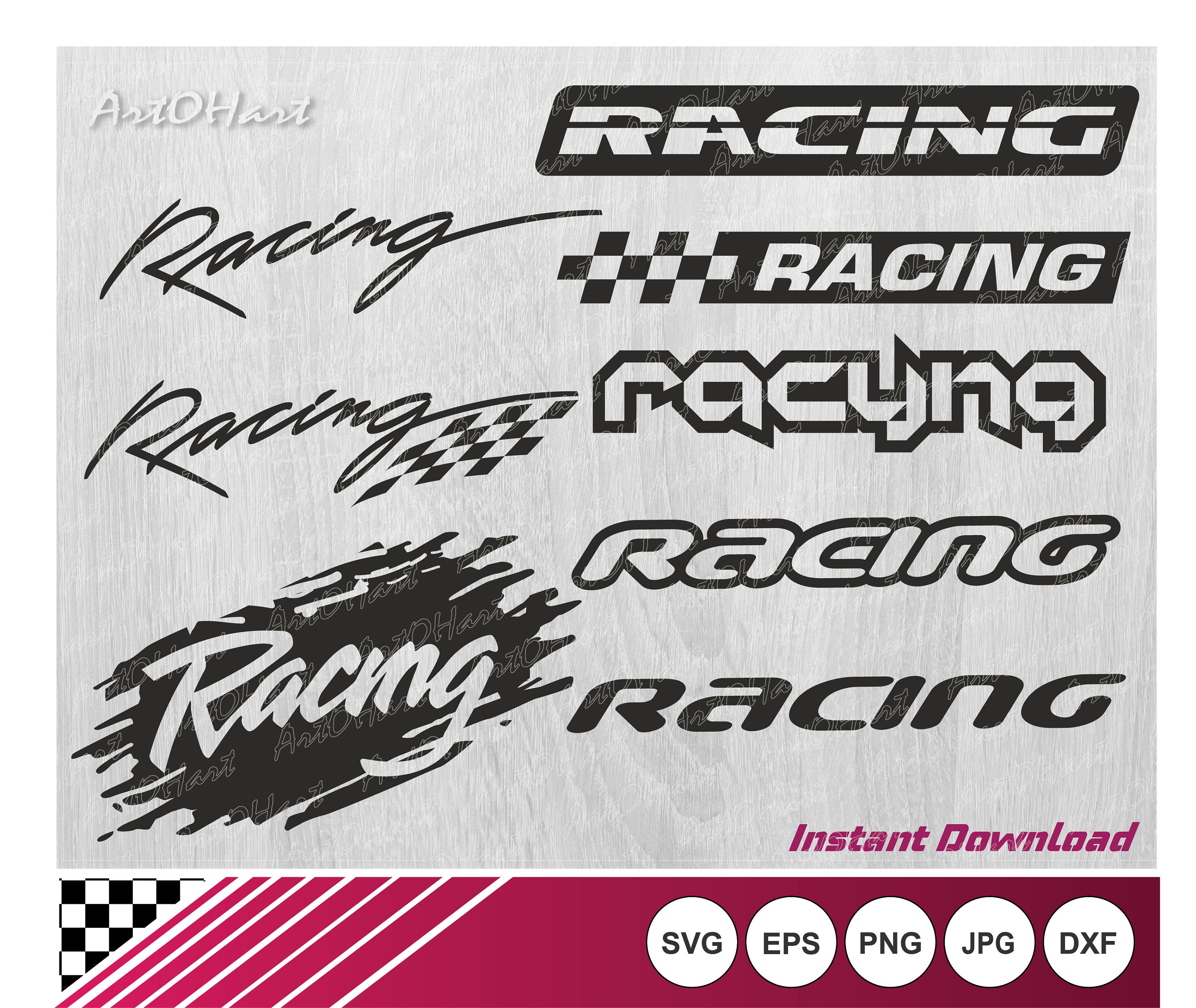 Racing SVG Printable Vinylsticker Cut Files Vector Etsy