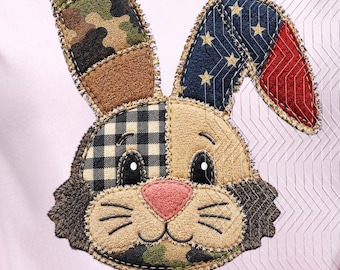 Faux Bunny Patchwork  Design | PNG Design | Sublimation image |  Digital Download.