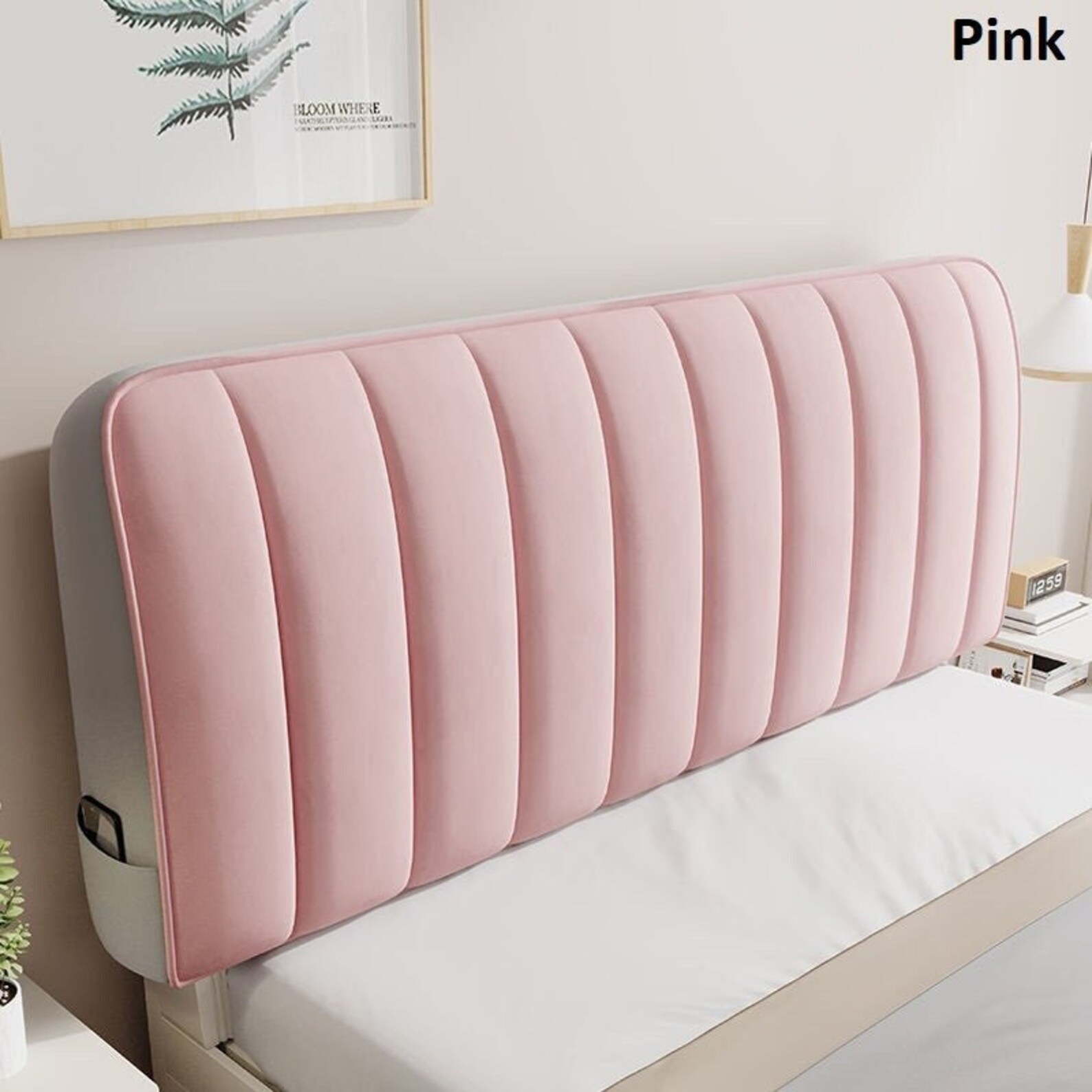 Soft Padded Velveteen Headboard Slipcover/ Stretchy Fabric Etsy