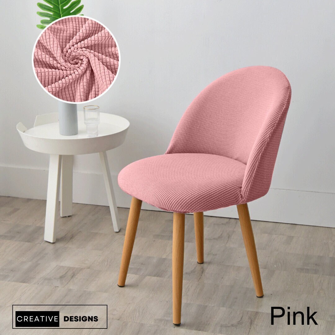 Short Rounded Back Chair Slipcovers/ Textured Fabric Dining Etsy