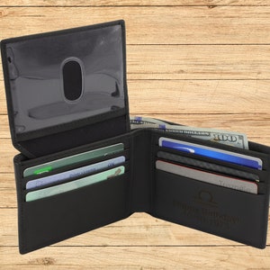 Cadeau personnalisé pour papa, cadeau personnalisé pour la fête des pères, portefeuille en cuir minimaliste, cadeau d'anniversaire pour homme, cadeau d'anniversaire pour homme