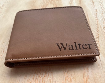 Personalized Men Wallet, Custom Leather Engraved Mens Wallet, Christmas Gift, Gift For Dad, Anniversary Gift For Men, Fathers Day Gift, Slim