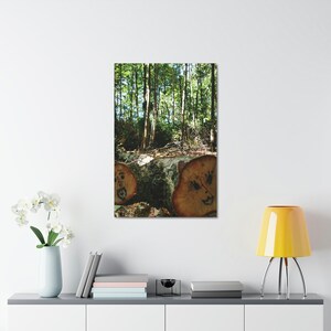 Cheeky Forest Faces Tree Canvas Print For Living Room Bedroom Home Office Wall Art Indoor