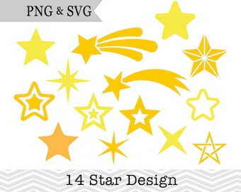 14 Stern Design SVG, Stern SVG geschnitten Datei für Cricut, Sternschnuppe SVG geschnitten Datei, Stern SVG Cricut Schneidedatei, Instant Download