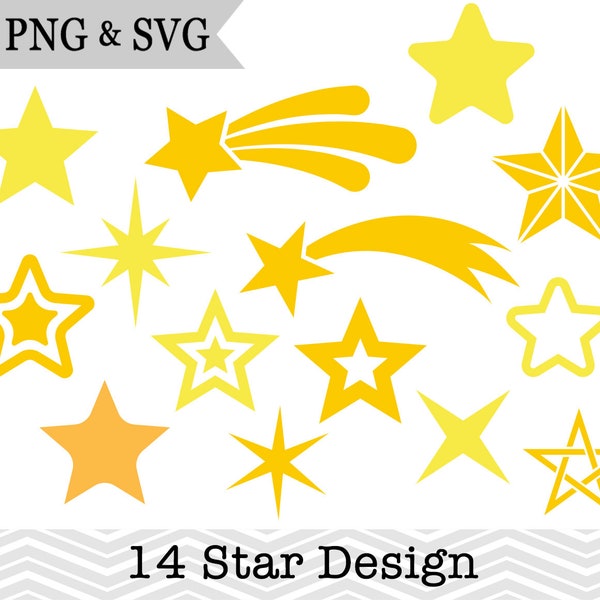 14 Star Design SVG, Star SVG Cut File for Cricut, Shooting Star Svg Cut File, Star Svg Cricut Cutting File , Instant Download