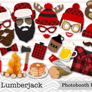 Printable Lumberjack Photo Booth Props, Woodland Photo Booth Props, Lumberjack and Jill Photo Booth Props, Instant Download