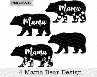 Mama Bear SVG, Mama Bear Clipart, Mama Bear SVG Cut File for Cricut, Mama Bear Clip Art, Mama Bear Svg Cricut Cutting File, Instant Download