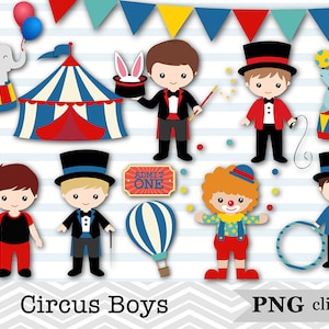 29 Circus Boy Clip Art, Little Circus Boys Clipart, Carnaval Clipart, Circus Boy Carnival Scrapbook, Instant Download