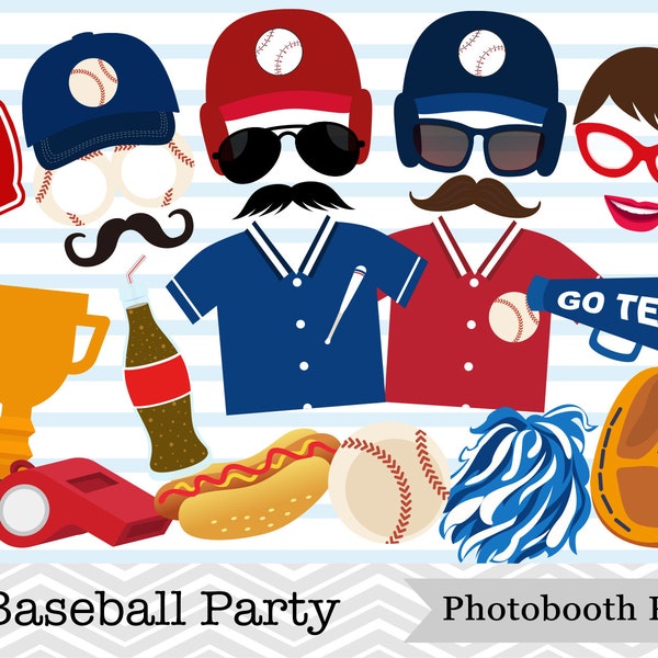 Printable Baseball Party Photo Booth Props, Sports Party Photo Booth Props, Baseball Birthday Party Props, Sports Birthday, Instant Download