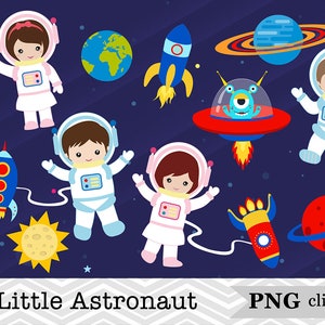 23 Little Astronaut Clip Art, Space Adventure Clipart, Boy and Girl Astronaut Clipart, Little Astronaut Scrapbook, Download istantaneo