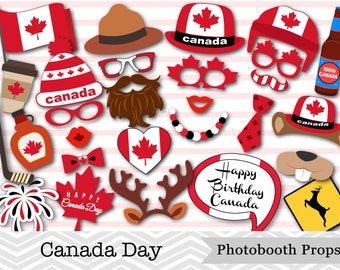 Imprimable Canada Day Photo Booth Props, 1er juillet Photo Booth Props, Canadian Party Photo Booth Props, Téléchargement instantané