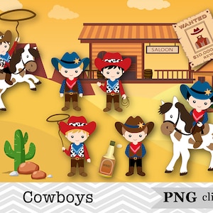 46 Little Western Cowboy Clip Art, Western Boy Clipart, Cowboy Clipart, Little Cow Boy Scrapbook Instant Download