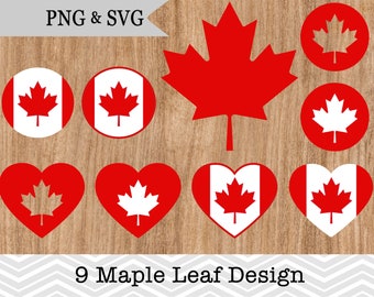 9 Liebe Kanada SVG, Kanada Maple Leaf ClipArt, Kanada Day Cut Datei für Cricut, Maple Leaf SVG Cricut Schneidedatei, Instant Download