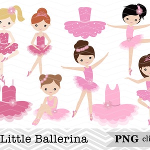 34 Little Ballerina Clip Art, Pink Ballerina Girl Clipart, Girl Dancing Clipart, Little Girl Dancer Scrapbook Instant Download