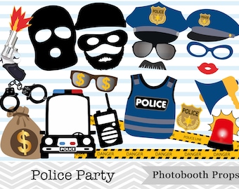 Printable Police Robber Photo Booth Props: police - Etsy