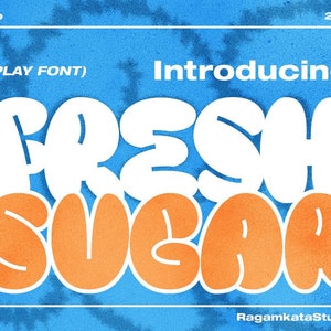 Fresh Sugar - Groovy Font, Modern Font, Hippie Font, Cricut Fonts, Procreate Fonts, Fonts for Cricut, Bubble Font