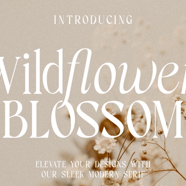 Wildflower Blossom - Retro Serif Font, Elegant Font, Canva Font, Modern Font, Boho Font, Logo Font, Groovy Font, Silhouette Font