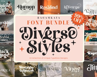 Font Bundle Diverse Styles , Branding Font, Elegant Font, Luxury Font, Logo Font, Wedding Font, Canva Font,