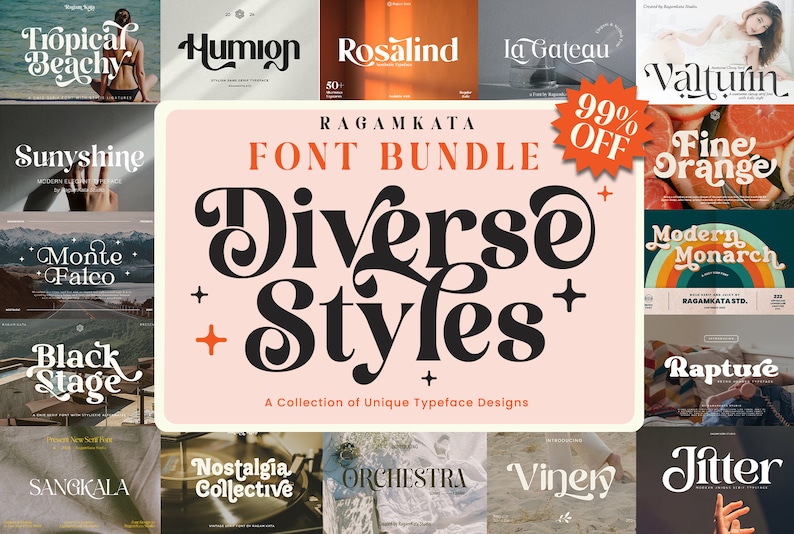 Font Bundle Diverse Styles , Branding Font, Elegant Font, Luxury Font ...