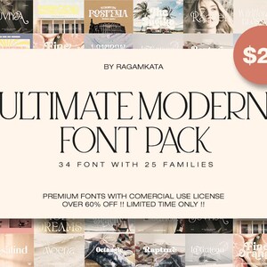 Ultimate Modern Font Bundle - Svg, Canva Font, Font for Cricut, Fonts, Retro Font, Handwritten Fonts, Cricut Font, Procreate Fonts, Vintage