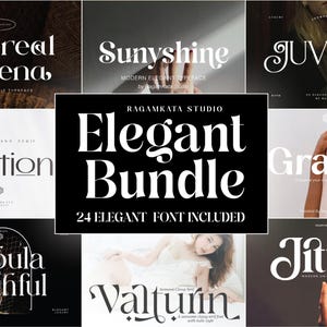 Elegante lettertypebundel: handgemaakte serif-, schrift- en kalligrafielettertypen voor ontwerpers, uitnodigingen, logo&#39;s, bruiloften en brandingprojecten