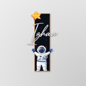 Signo de nombre de madera con letras para guardería, decoración de habitación espacial, placa con nombre de niño o niña, regalos de signo de nombre personalizados para hospital