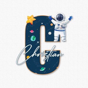 Letrero de madera con nombre y letras para guardería, decoración de astronautas, placa con nombre para bebé niño o niña, letrero con nombre personalizado, regalos para hospital, decoración espacial