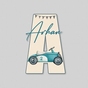 Race Car Wood Name Sign for Nursery, Boy Car Room Decor, Baby Name Plate, Personalized Gifts for Baby, Baby Name Sign for Hospital