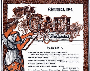 1899 Gael Magazine Christmas Framed Photo Paper Poster Gaelic Irish Art Nouveau Celt Celtic Tuatha Dé Danann Od Alphonse Mucha Aesthetic Art