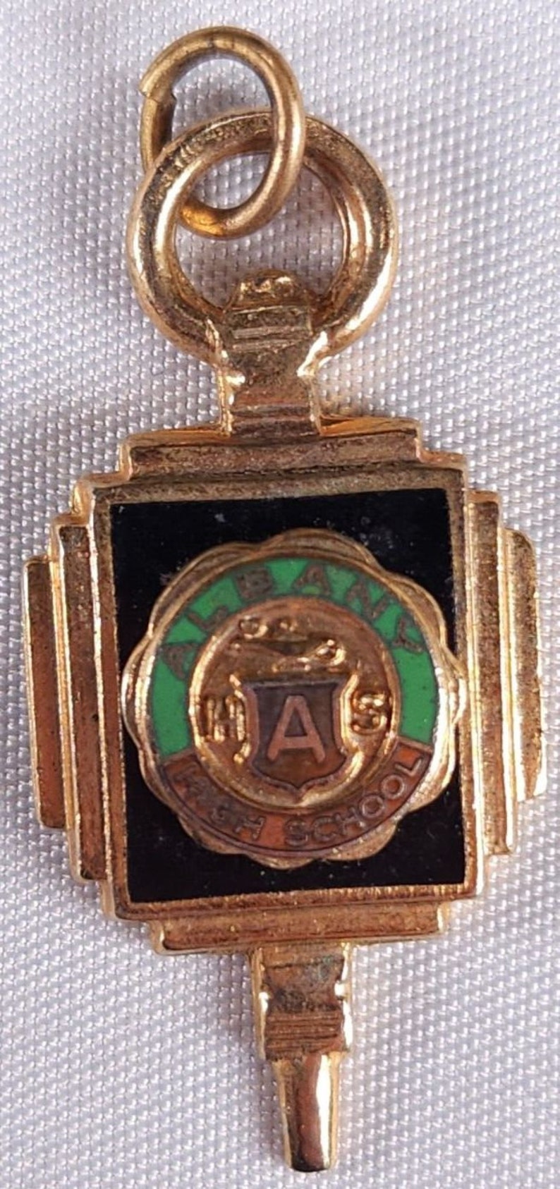 Antique Albany Georgia High School Vintage Graduation Pin Charm image 1