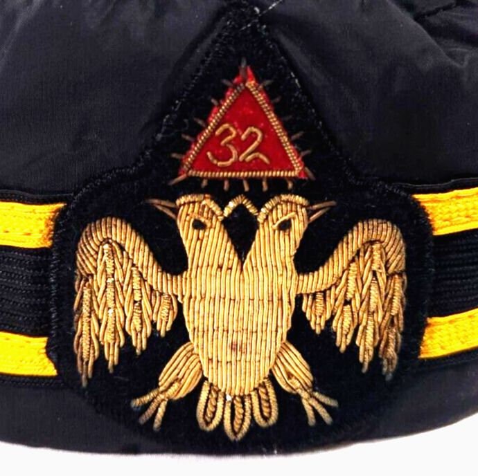 32nd Degree Scottish Rite Masonic Cap Hat Crown Handmade Embroidered ...