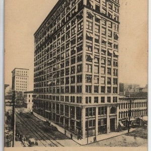 1905 Empire Building Atlanta Georgia Life Street View Broad St Antike Postkarte