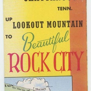 Beautiful Rock City Chattanooga Lookout Mountain Brochure Carte Guide touristique Gnomes
