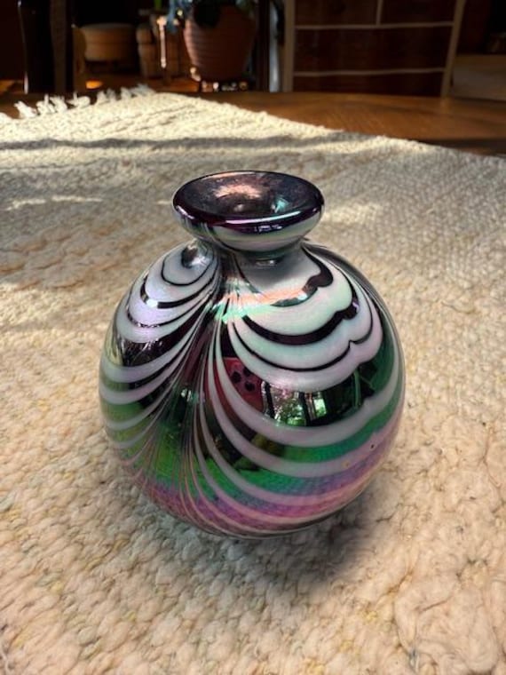 Iridescent Murano Glass Perfume Bottle