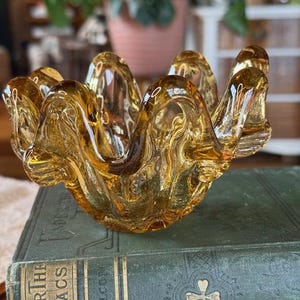 Murano Amber Glass Ashtray