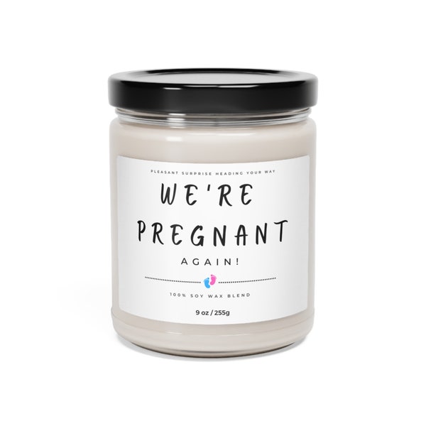 Surprise Announcement Candle, We're Pregnant again, for friends and family, special news, keepsake, memorable gift for parents, surprise