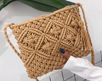 Macrame crochet bag, boho, beach, city, NEW