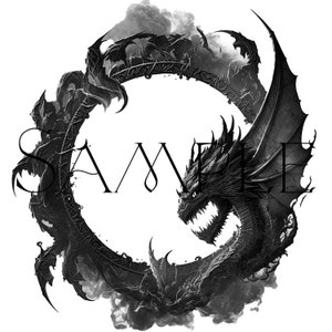 VTT Token Frames/Token Border Black Smoke Dragon w/custom masks