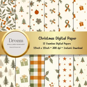 Christmas Digital Seamless Paper | holiday patterns printable scrapbook paper | Seamless Pattern Downloads